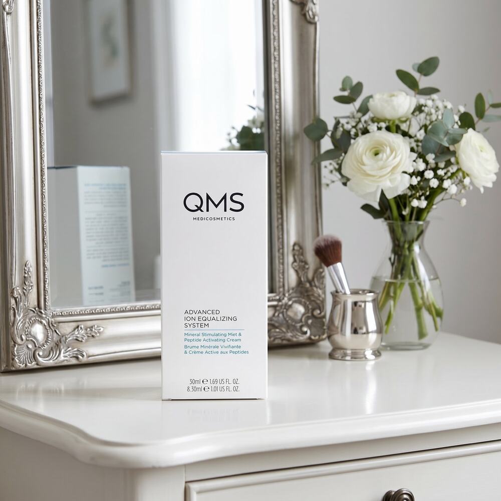 QMS Advanced Ion Equalizing System Mist & Peptide Cream Set NIB